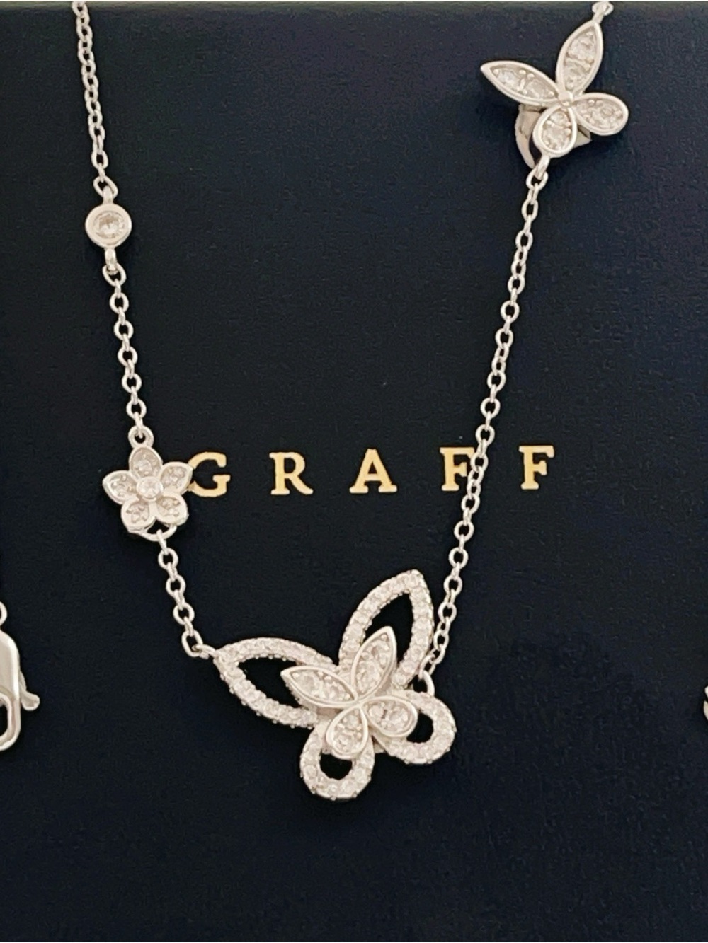 Graff White Gold Diamond Butterfly Necklace